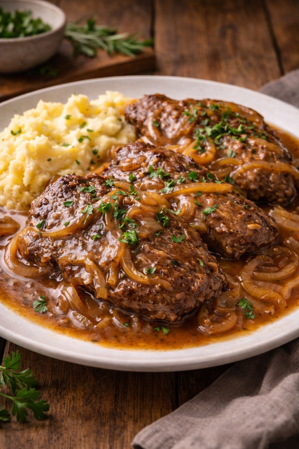 Goveji zrezki v čebulni omaki - Z'deželi